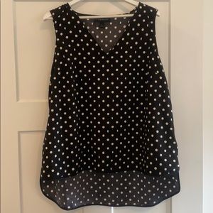 Polka dot high low blouse